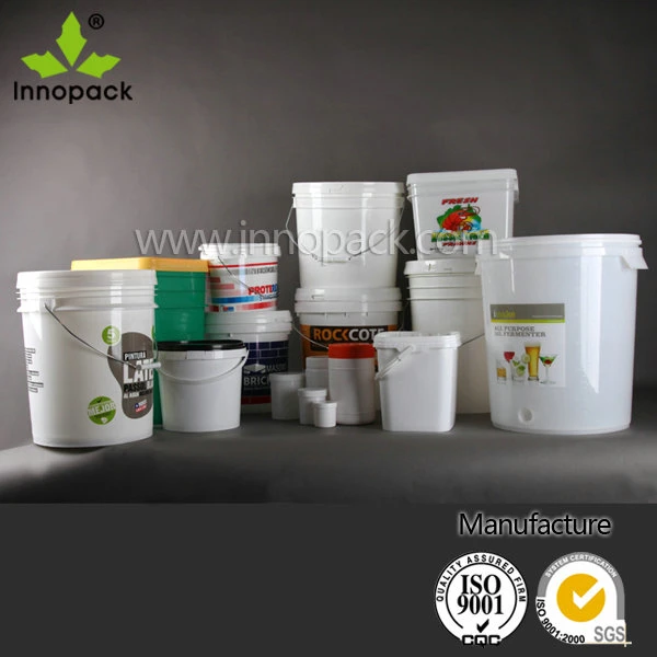 4L Round White Plastic Bucket